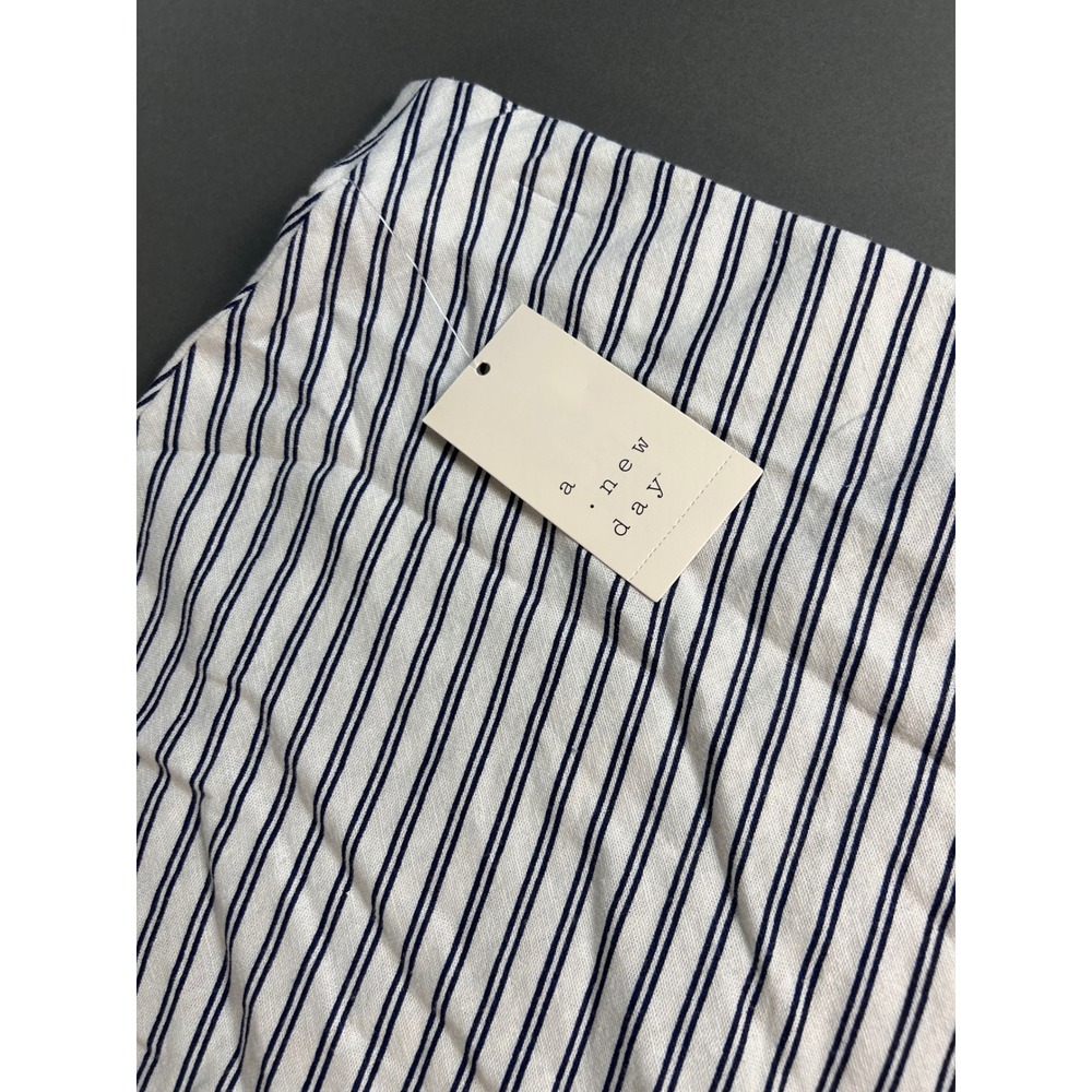 A New Day Womens Blue White Striped Linen Blend Maxi Skirt Size M NWT - Picture 4 of 9